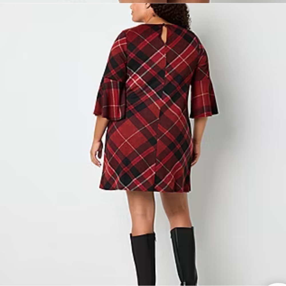 JH Hessica Howard Plaid Dress Sz XL - Picture 3 of 8